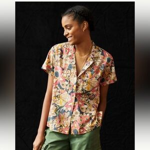 Pilcro Printed Voile Surf Shirt